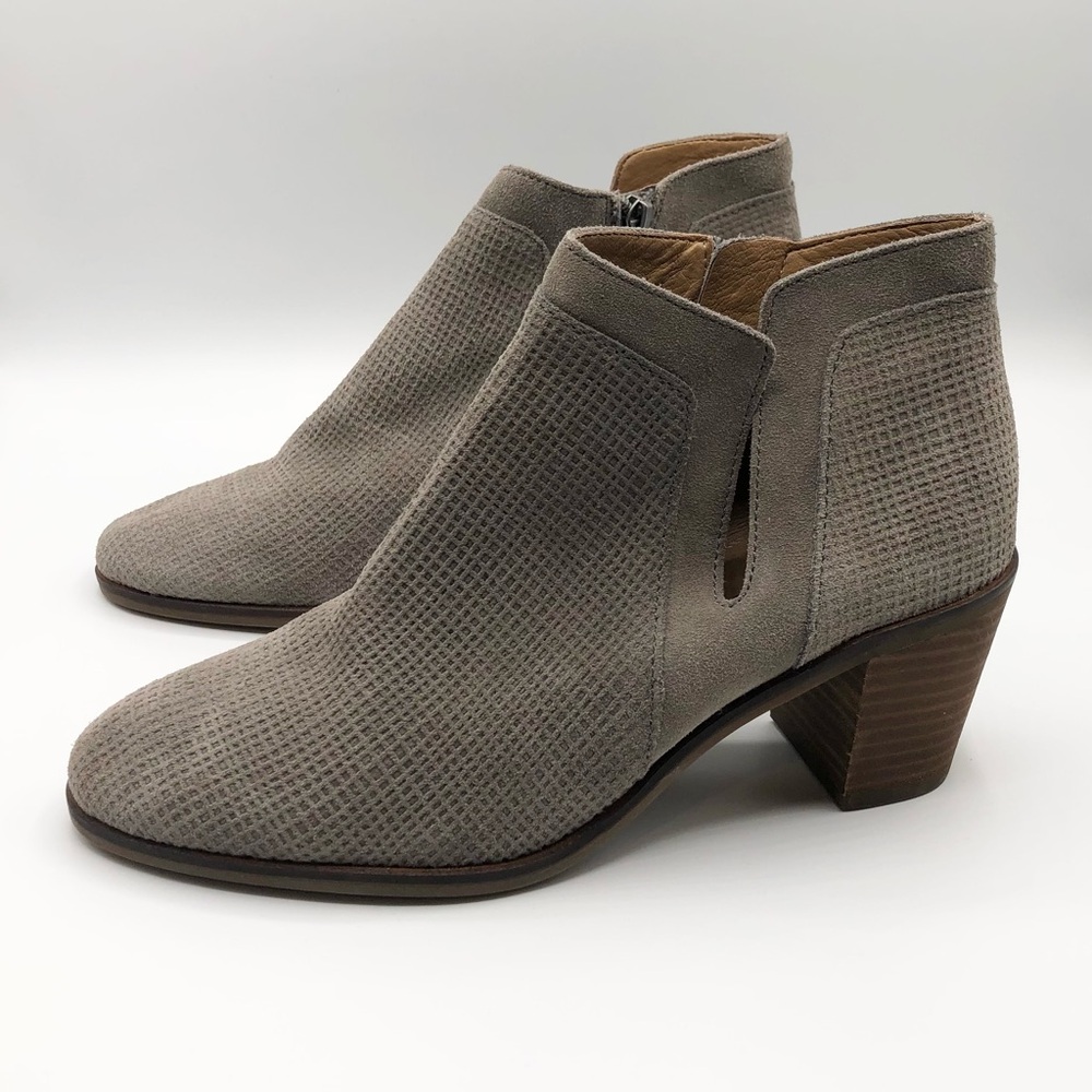 Lucky Brand Grey Suede Leather Ankle Booties Women’s Size 8
